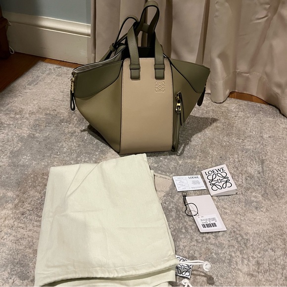 LOEWE Calfskin Small Hammock Shoulder Bag Clay Green Dusty Beige - Picture 5 of 16